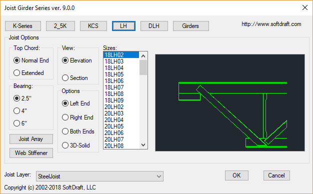 user dialog joist2k